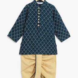 Campana Boys Ethnic Motifs Printed Mandarin Collar Regular Kurta with Dhoti-54