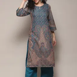 Biba Floral Printed Straight Kurta with Palazzos-image-87