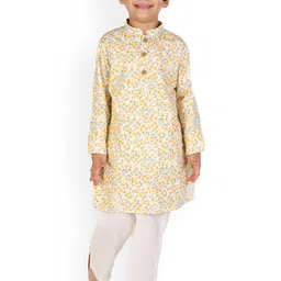 BAESD Boys Floral Printed Pure Cotton Regular Kurta with Pyjamas-picture-15