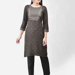 Span Ethnic Motifs Printed Straight Kurta With Trouser-image-37