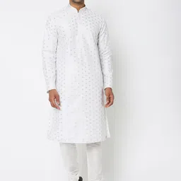 Ethnicity Ethnic Motifs Woven Design Thread Work Jacquard Kurta With Churidar-picture-35