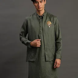 BYB PREMIUM Shirt Collar Regular Linen Kurta with Salwar-24