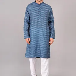 SG LEMAN Men Printed Regular Mirror Work Kurta with Pyjamas-picture-7