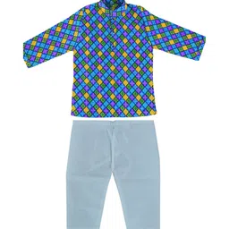 BAESD Boys Bandhani Printed Straight Pure Cotton Kurta with Pyjamas-image-2