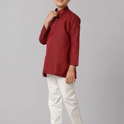 Ramraj Boys Mandarin Collar Kurta with Pyjamas image 3