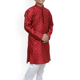 BAESD Boys Floral Regular Kurta with Pyjamas image 5