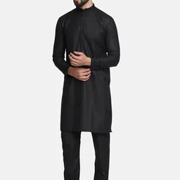 TAHVO Men Pure Cotton Kurta with Pyjamas image 3