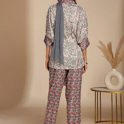 Anouk Floral Printed Top & Trousers With Dupatta image 2