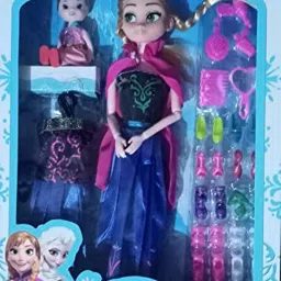 Doll Toy Set with a Big Doll, 1 Baby Doll, Dress, Makeup Accessories, Shoe Set-image-45