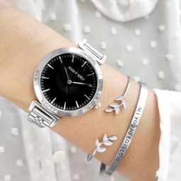 JOKER & WITCH Women Black & Silver-Toned Watch Gift Set - JWBS413-image-59