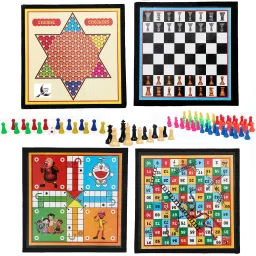 4 in 1 Wooden 12*12" Checker & Chess | Ludo & Snake | Checker Token Chessmen | 32 cm Chess Board-picture-12