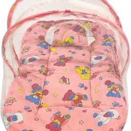 Cotton Infants Washable Baby mattress with mosquito net for unisex, 0-3 months Mosquito Net-12