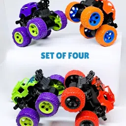 360° Rotating Friction Monster Truck Toy – Set of 4, All‑Terrain Action-10