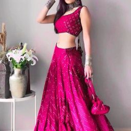 Embroidered Semi Stitched Lehenga Choli-image-62