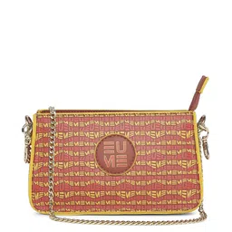 EUME Red Pack Of 3 Geometric Printed Structured Handheld Bag image 5