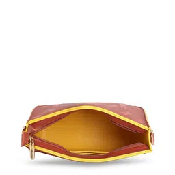 EUME Red Pack Of 3 Geometric Printed Structured Handheld Bag image 4