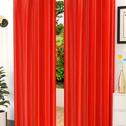 Kraftiq Homes Crush Red 2 Pieces Regular Door Curtains-image-25
