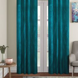 Aura Teal Blue 2Pcs Regular Door Curtain-image-32