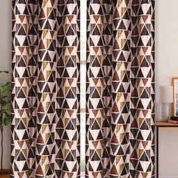 Aura Brown & Black 2Pcs Geometric Door Curtain-image-42