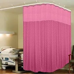 Lushomes Pink Geometric Partition Hospital Curtain-18