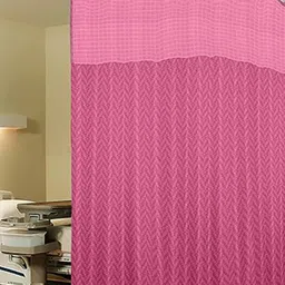 Lushomes Pink Geometric Eyelet Door Curtain-image-66