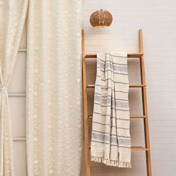Ariana Off White Floral Embroidered Room Darkening Door Curtain-29