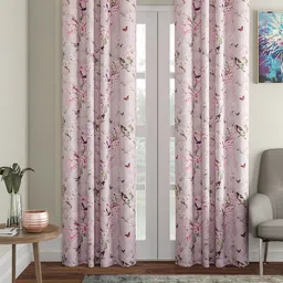 Soumya Grey & Pink Printed Door Curtain-image-44