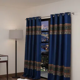 Stoa Paris Versailles Sateen Printed Celestial Blue Door Curtain-image-76