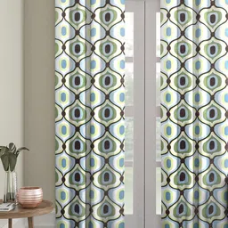 ROMEE Multicoloured Velvet Finish Single Room Darkening Door Curtain-picture-28