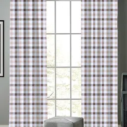 Airwill Grey & White 2Pcs Geometric  Room Darkening Door Curtain-image-81