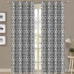 Airwill Grey 2 Pieces Ethnic Motifs Cotton Room Darkening Door Curtain-image-92