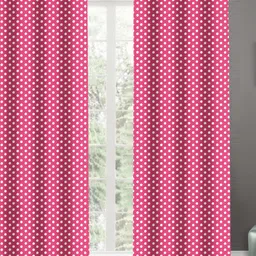 Airwill Pink & White 2Pcs Geometric  Room Darkening Door Curtain-image-71