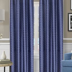 ROMEE Blue Set of 2 Geometric Room Darkening Door Curtain-image-84