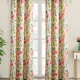 Home Centre Beige & Pink Floral Door Curtain-image-68