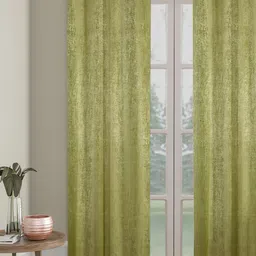 SOKNACK Olive Green Black Out Long Door Curtain-15