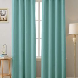 Cloth Fusion Sea Green 2 Pieces Room Darkening Blackout Long Door Curtains-image-33