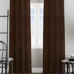 HOMEMONDE Brown 2-Pieces Velvet Room Darkening Long Door Curtains-33