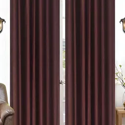 THE CONVERSION Brown 2 Pieces Long Door Curtains-image-58