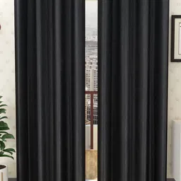 Panipat Textile Hub Black 2 Pieces Window Curtains-image-41