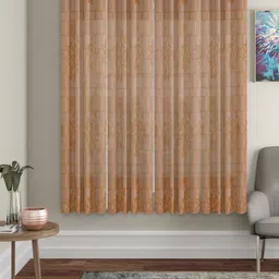 HOSTA HOMES Brown Set of 4 Floral Window Curtain-25