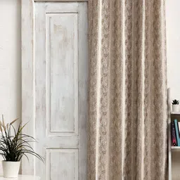 Ariana Beige & White Geometric Room Darkening Eyelet  Window Curtain-picture-20