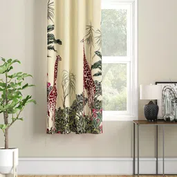 SEJ by Nisha Gupta Cream-Coloured & Maroon Window Curtain-22