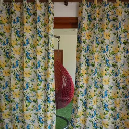 TARA- Sparkling Homes Yellow & Blue Floral Window Curtain-image-23