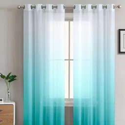 HOMADORN Blue & White Set of 2 Sheer Window Curtain-image-27
