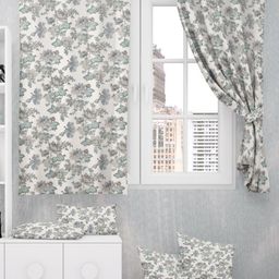 EasyGoods Green 2 Pieces Floral Cotton Black Out Window Curtain-image-14