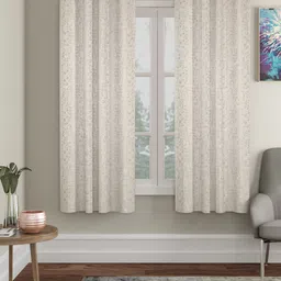 SOKNACK Cream-Coloured 2-Pieces Black Out Window Curtains-17