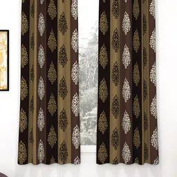 Story@home Nature Brown & White 2 Pieces Ethnic Motifs Printed Window Curtains-picture-22