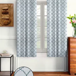 Cortina Grey Set of 2 Embroidered Window Curtain-image-21