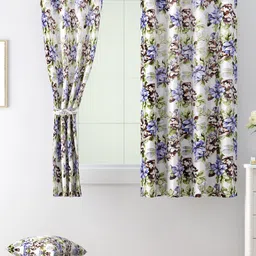 SWAYAM Omega White & Brown Floral Printed Room Darkening Window Curtain-picture-9