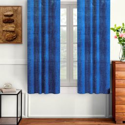 Cortina Set Of 2 Blue Velvet Room Darkening Window Curtain-image-93